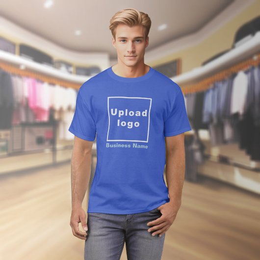Firmenname und Logo auf Royal Blue T - Shirt