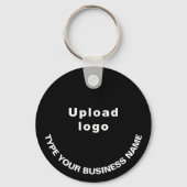 Firmenname und Logo auf schwarzem Aluminium Schlüsselanhänger (Vorderseite)