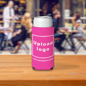 Firmenname und Logo auf Seltzer können Cooler rosa Selters Dosenkühler