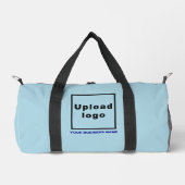 Firmenname und Logo auf Small Light Blue Duffle Bag (Vorderseite)