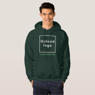Firmenname und Logo auf Tiefes Waldgrün Hoodie
