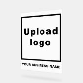 Firmenname und Logo auf weißem Acrylzeichen Acrylschild (Winkel)