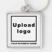 Firmenname und Logo auf White Square Premium Schlüsselanhänger (Vorne)