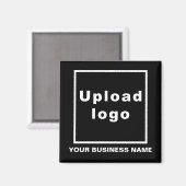 Firmenname und Logo Black Square Magnet (Vorderseite/Rückseite)