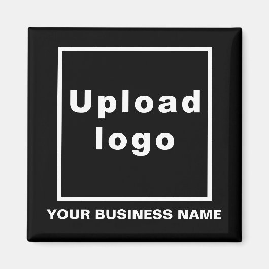 Firmenname und Logo Black Square Magnet (Vorne)