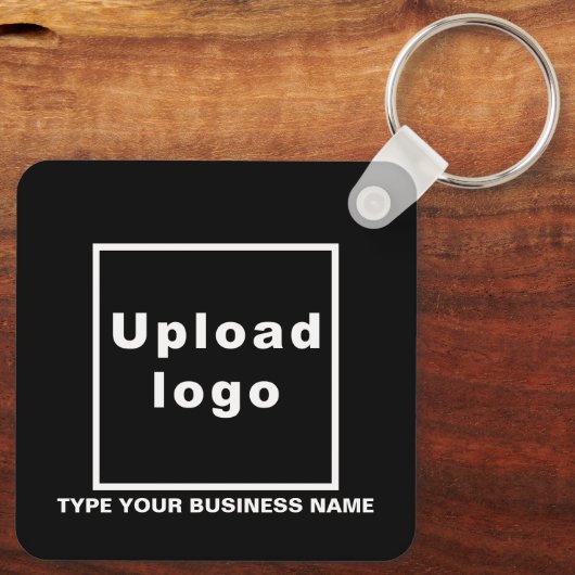 Firmenname und Logo Black Square Schlüsselanhänger (Rückseite)