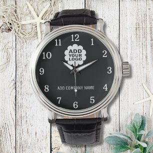 Firmenname und Logo Corporate Promotional Schwarz Armbanduhr