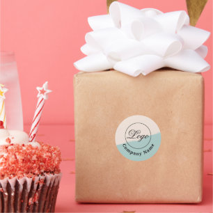 Firmenname und Logo der Marke Custom Runder Aufkleber