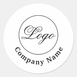 Firmenname und Logo der Marke Custom White Runder Aufkleber