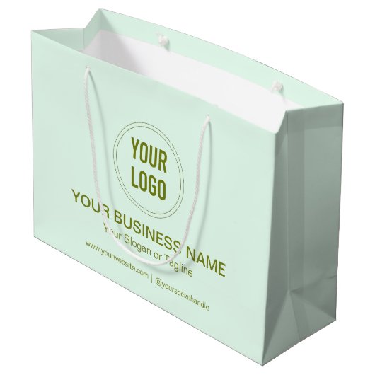 Firmenname und Logo der Werbeaktion Große Geschenktüte (Rückseite Schrägansicht)