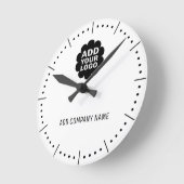 Firmenname und Logo Firmenwerbung Runde Wanduhr (Winkel)