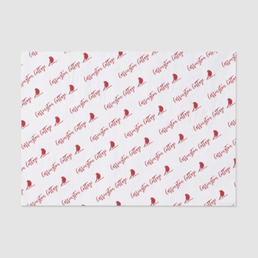 Firmenname und Logo für den Kunden. Verpackungen Seidenpapier (Vorderseite)