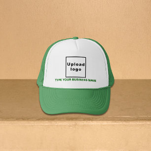 Firmenname und Logo Grün und Weiß Trucker Hut Truckerkappe