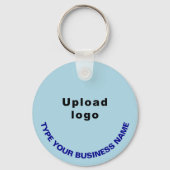 Firmenname und Logo, hellblau, rund Aluminium Schlüsselanhänger (Vorderseite)