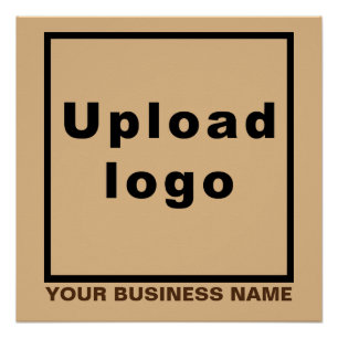 Firmenname und Logo, hellbraunes Quadrat Poster