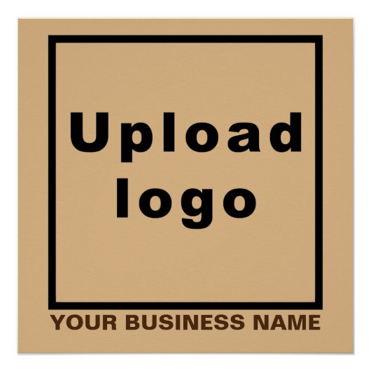 Firmenname und Logo, hellbraunes Quadrat Poster (Vorderseite)