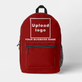 Firmenname und Logo im Red Backpack Bedruckter Rucksack (Vorderseite)