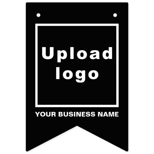 Firmenname und Logo im Schwarzen Frack Wimpelkette (Zweite Fahne)