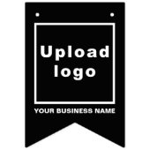 Firmenname und Logo im Schwarzen Frack Wimpelkette (Erste Fahne)