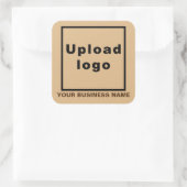 Firmenname und Logo in hellbraun Quadratischer Aufkleber (Tasche)