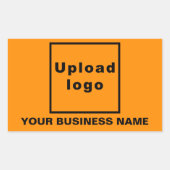 Firmenname und Logo in Orange Color Rechteckiger Aufkleber (Vorderseite)