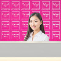 Firmenname und Logo in Rosa