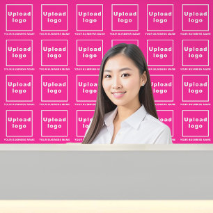 Firmenname und Logo in Rosa Tapete