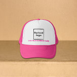 Firmenname und Logo in Rosa und Weiß Truckerkappe<br><div class="desc">LKW-Hut, dass Sie anpassen können, um Ihren Firmennamen. Sie können es als Geschenk oder Geschenk an Ihre Kunden geben. Sie können es auch in Ihre Marketing-Materialien, um Ihr Unternehmen zu werben oder in Ihre Werbeprodukte, um Ihren Markennamen zu fördern. Trucker Hut mit Ihrem Firmennamen und Logo, um Markenbewusstsein zu schaffen....</div>