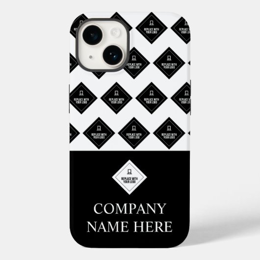 Firmenname und Logo-Muster Case-Mate iPhone Hülle (Rückseite)
