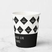 Firmenname und Logo-Muster Pappbecher (Rückseite)