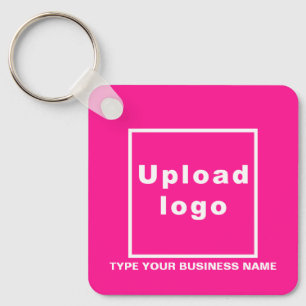 Firmenname und Logo Pink Square Schlüsselanhänger