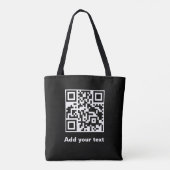 Firmenname und Logo Qr Code auf schwarz Tasche (Rückseite)