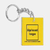 Firmenname und Logo Yellow Square Acrylic Schlüsselanhänger (Vorderseite links)