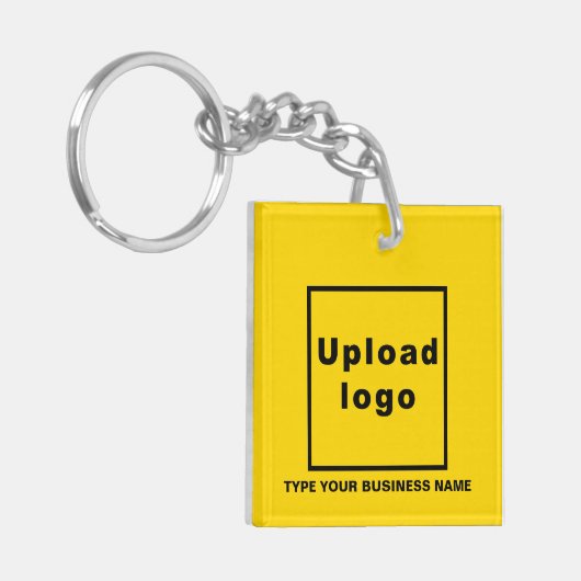 Firmenname und Logo Yellow Square Acrylic Schlüsselanhänger (Vorderseite links)