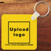 Firmenname und Logo Yellow Square Schlüsselanhänge Schlüsselanhänger (Rückseite)