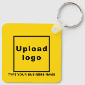 Firmenname und Logo Yellow Square Schlüsselanhänge Schlüsselanhänger (Rückseite)