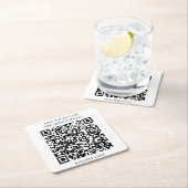Firmenname und QR-Code-Menü Rechteckiger Pappuntersetzer (Vor Ort)