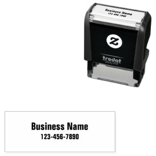 Firmenname und Telefonnummer Produktverpackung Permastempel