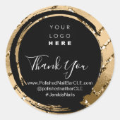 Firmenname Vielen Dank, dass Sie Gold Black kaufen Runder Aufkleber (Vorderseite)