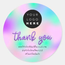 Firmenname Vielen Dank, dass Sie Gold Lila einkauf Runder Aufkleber
