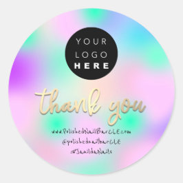 Firmenname Vielen Dank, dass Sie Gold Pink kaufen Runder Aufkleber