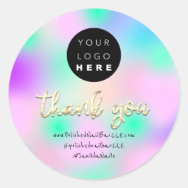 Firmenname Vielen Dank, dass Sie Pink Blue einkauf Runder Aufkleber