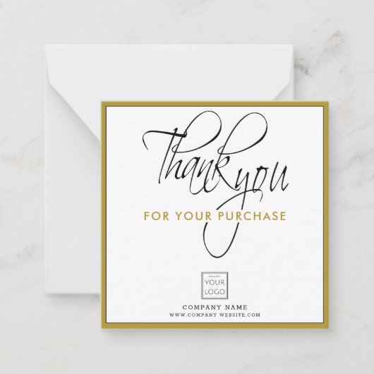 Firmenname: Vielen Dank für Ihren Einkauf Mitteilungskarte (Vorderseite)