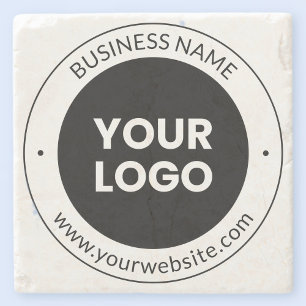 Firmenname & Webseite oder Slogan, Danke usw. Steinuntersetzer