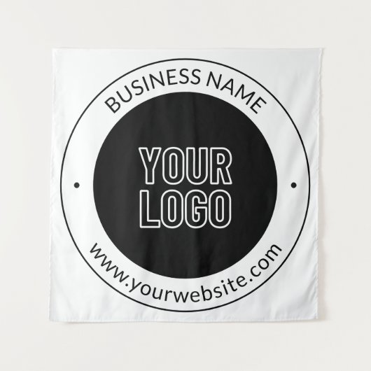 Firmenname & Webseite oder Slogan, Danke usw. Wandteppich (Vorderseite)
