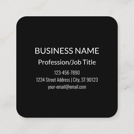 Firmenname & Website oder Slogan etc. Quadratische Visitenkarte (Rückseite)