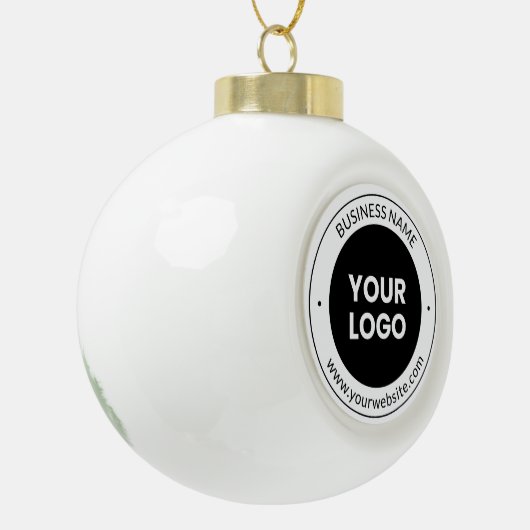 Firmenname & Website oder Slogan, vielen Dank etc. Keramik Kugel-Ornament (Links)