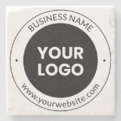 Firmenname & Website oder Slogan, vielen Dank etc. Steinuntersetzer (Vorderseite)