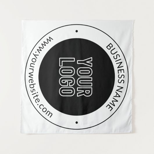 Firmenname & Website oder Slogan, vielen Dank etc. Wandteppich (Vorderseite (Horizontal))