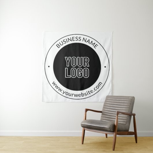 Firmenname & Website oder Slogan, vielen Dank etc. Wandteppich (Beispiel)